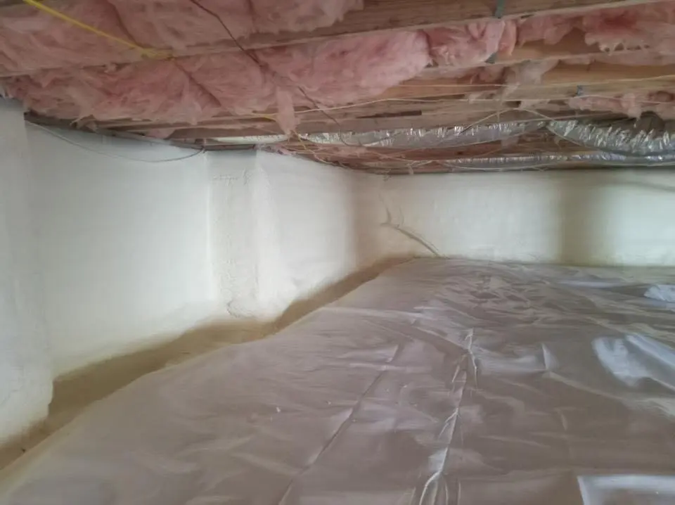 Crawl space encapsulation with closed-cell spray foam for Roof Waterproofing in Rocky Mount
